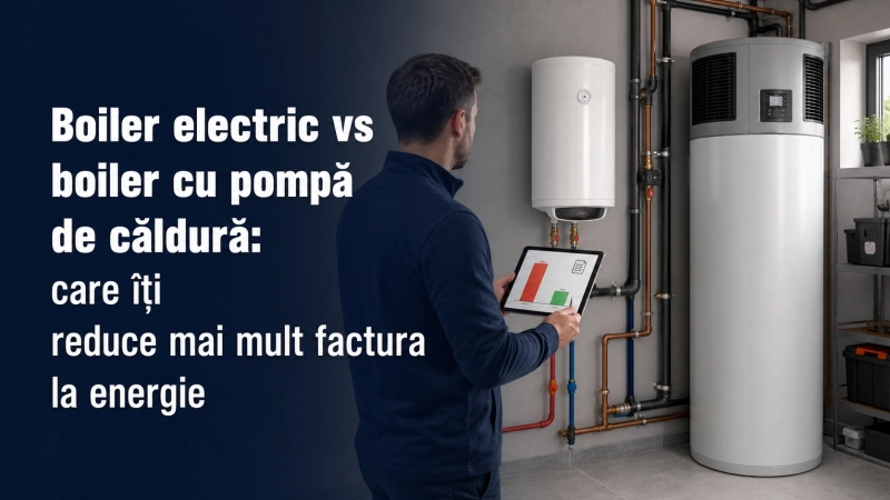 Boiler electric vs boiler cu pompa de caldura: care iti reduce mai mult factura la energie